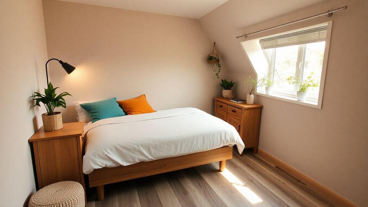 6. Você pode optar por um quarto de casal pequeno simples 6. Você pode optar por um quarto de casal pequeno simples